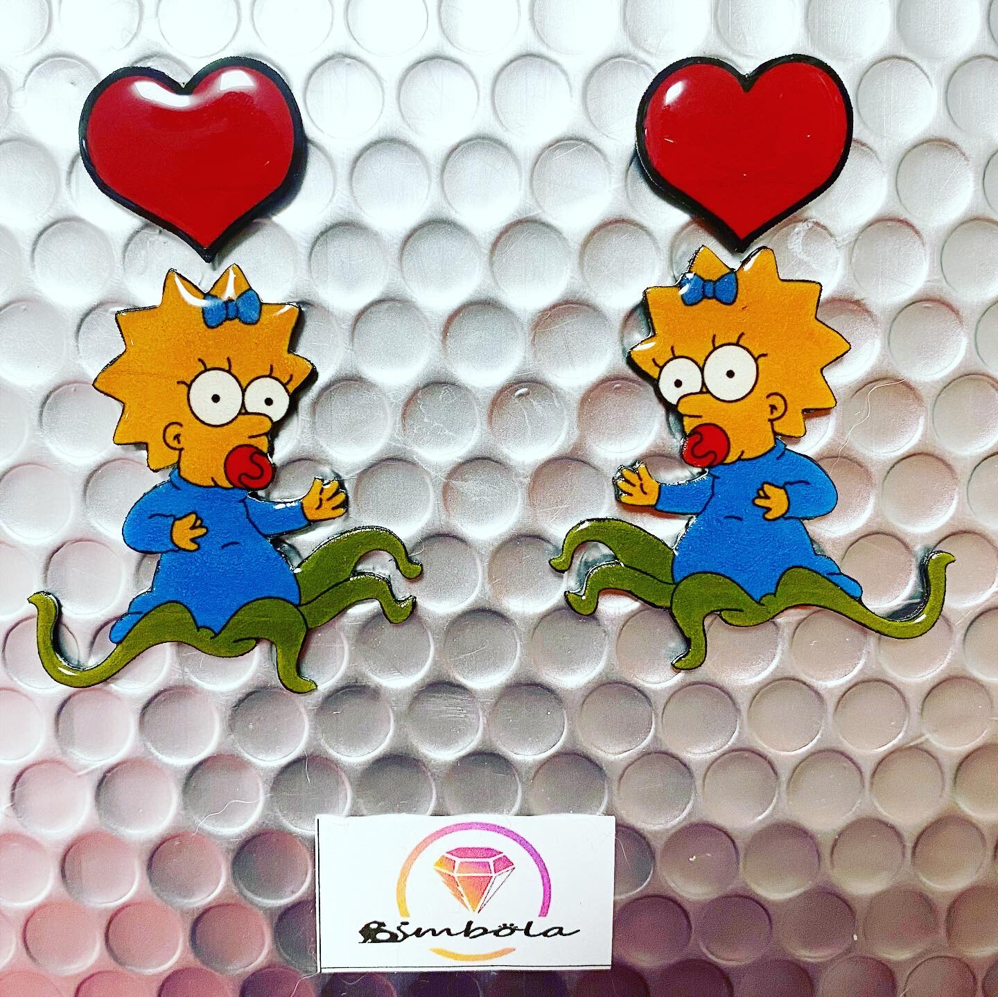 Pendientes Maggie Pendientes Simp alien earrings cartoon earrings Pendientes dibujos animados pendientes Halloween earrings