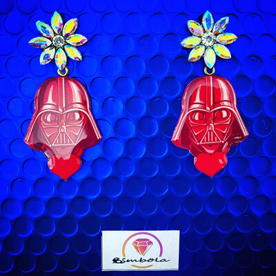 PENDIENTES PINK VADER EARRINGS HANDMADE FREAK GUERRA GALAXIAS