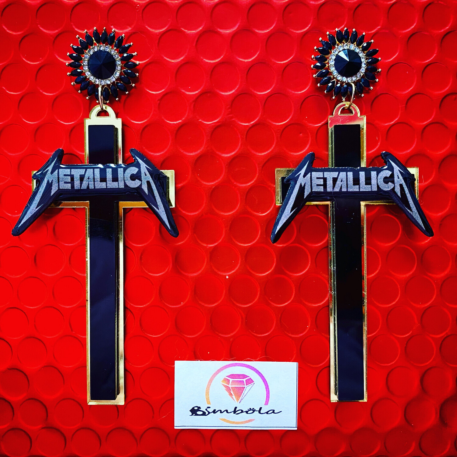 PENDIENTES CRUZ METALLICA WOMAN EARRINGS HANDMADE CROSS CRUCES