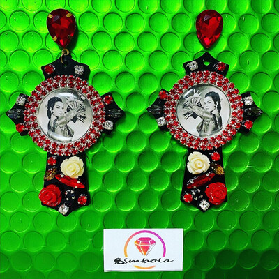 PENDIENTES LOLA FLORES PENDIENTES CRUZ CROSS EARRINGS PENDIENTES CRUCES