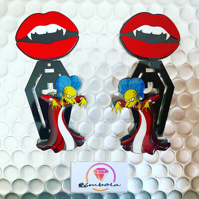 Pendientes Simp Pendientes mister pendientes Burns Earrings pendientes Drácula Dracula earrings pendientes Halloween Earrings cartoon earrings