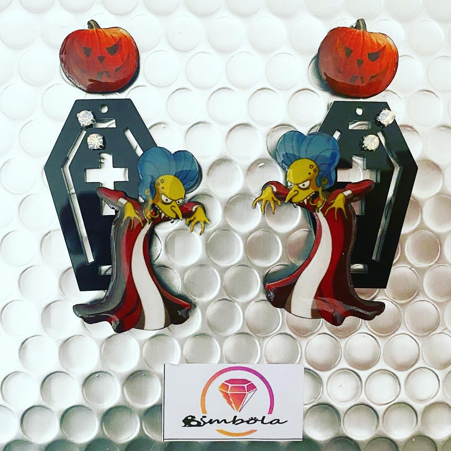 Pendientes Simp Pendientes mister pendientes Burns Earrings pendientes Drácula Dracula earrings pendientes Halloween Earrings cartoon earrings