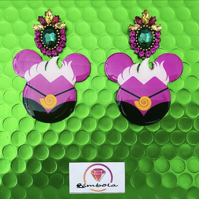 Pendientes Úrsula mouse head earrings  pendientes villana pendientes ursula mermaid earrings 