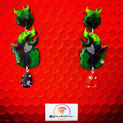 Pendientes Malefica handmade villana maléfica maleficient earrings