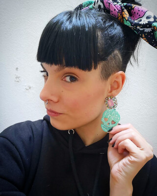 PENDIENTES CALAVERA SKULL EARRINGS HANDMADE FREAK HALLOWEEN 