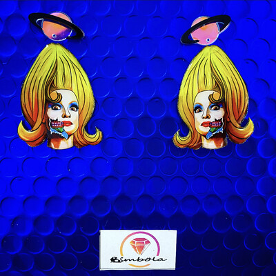 PENDIENTES MARS ATTACK GIRL FUNNY EARRINGS HANDMADE CARTOON HALLOWEEN ALIEN ENTE SHOP EXCLUSIVE DESIGN 