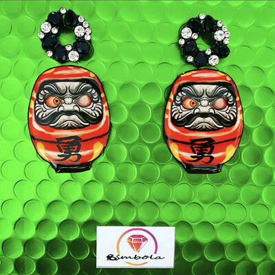 PENDIENTES DARUMA pendientes amuleto  japonés Daruma earrings EXCLUSIVE DESIGN ENTE SHOP