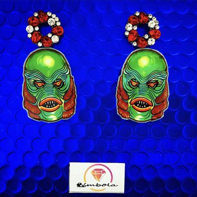 PENDIENTES MONSTRUO DEL LAGO LAGUNA EARRINGS HALLOWEEN EXCLUSIVE DESIGN ENTE SHOP