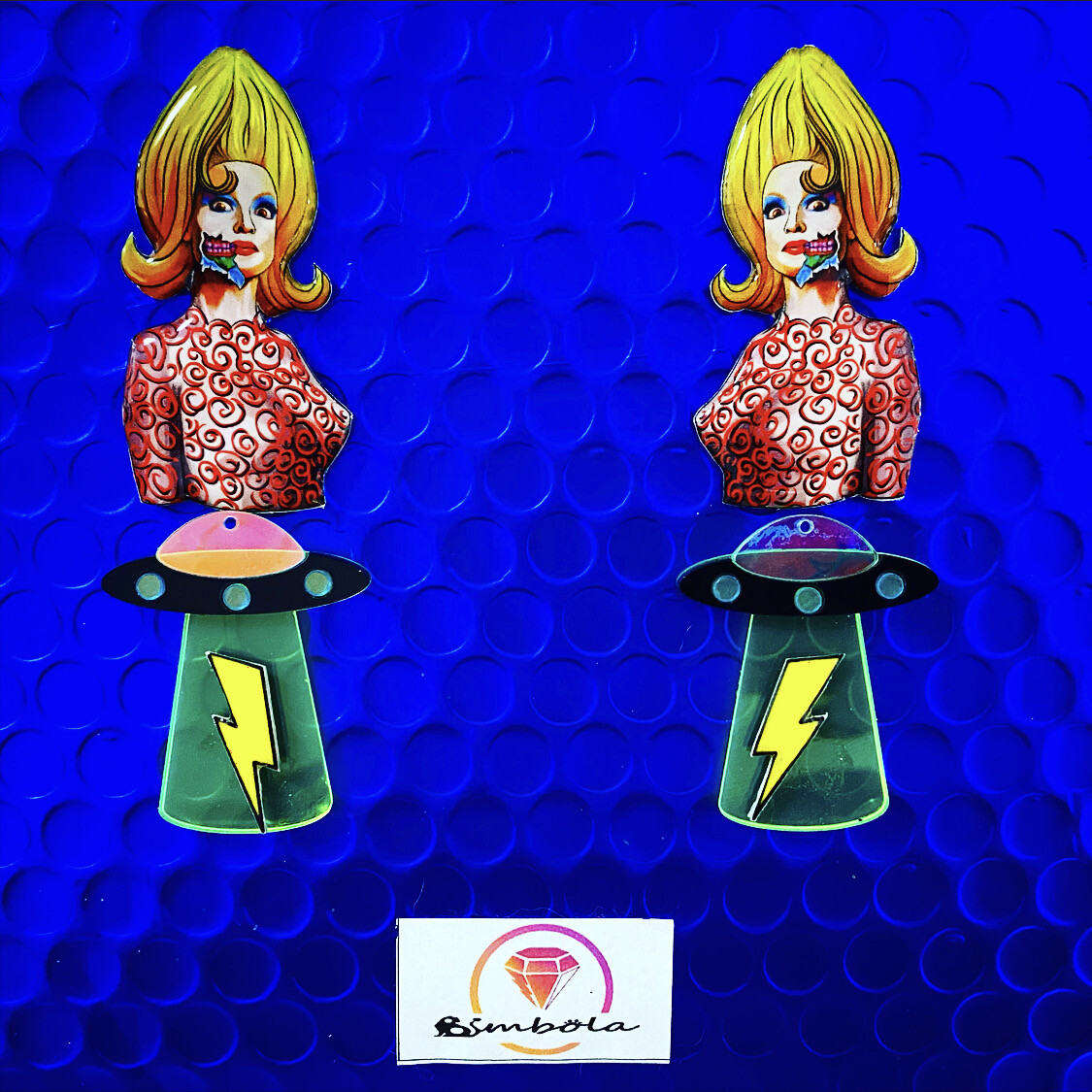 PENDIENTES MARS ATTACK CHICA ALIEN GIRL FUNNY HANDMADE PENDIENTES HALLOWEEN EXCLUSIVE DESIGN ENTE SHOP