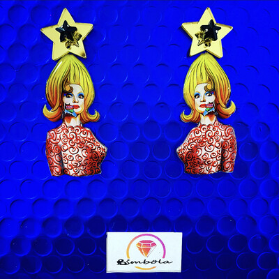 PENDIENTES MARS ATTACK CHICA ALIEN GIRL FUNNY HANDMADE PENDIENTES HALLOWEEN EXCLUSIVE DESIGN ENTE SHOP