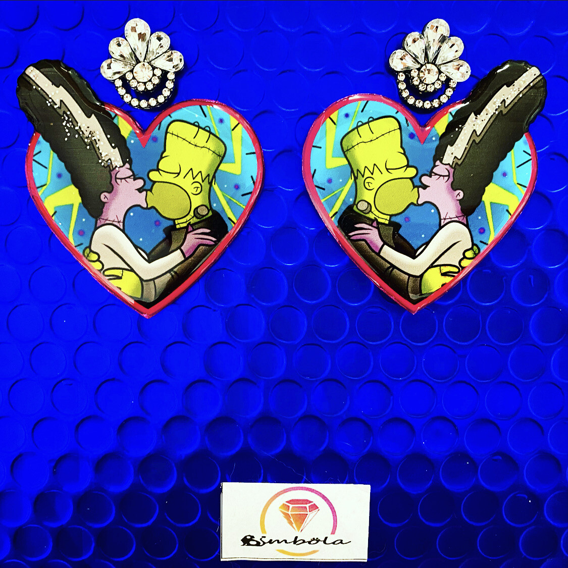 Pendientes Homer earrings pendientes Simp Pendientes Halloween earrings Pendientes Frankenstein wife cartoon earrings Pendientes dibujos animados 