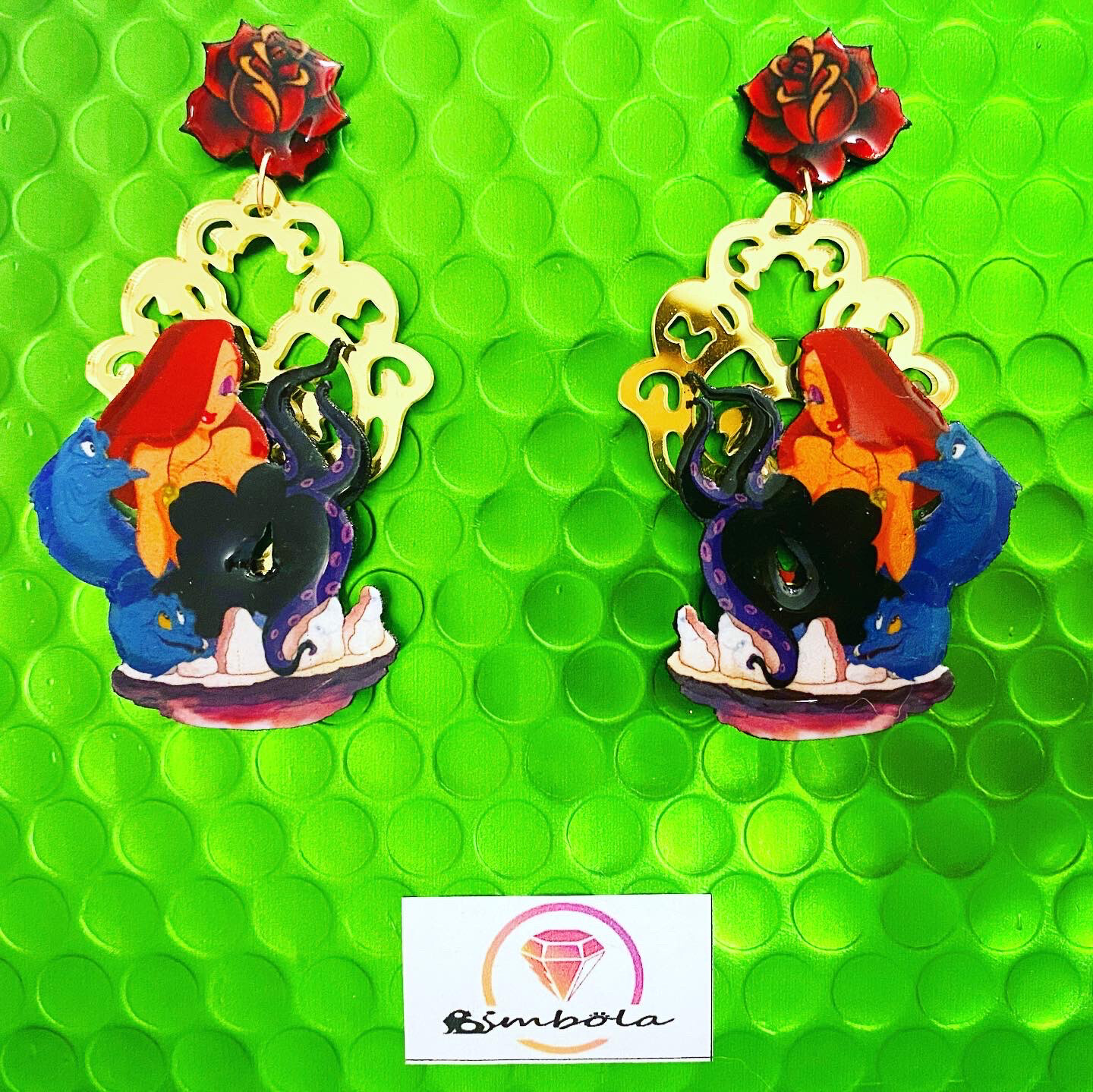 Pendientes Jessica Rabbit earrings villain Ursula Úrsula 