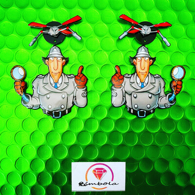 PENDIENTES INSPECTOR GADCHET EARRINGS FUNNY HANDMADE DIBUJOS ANIMADOS FREAK FRIKI CARTOON