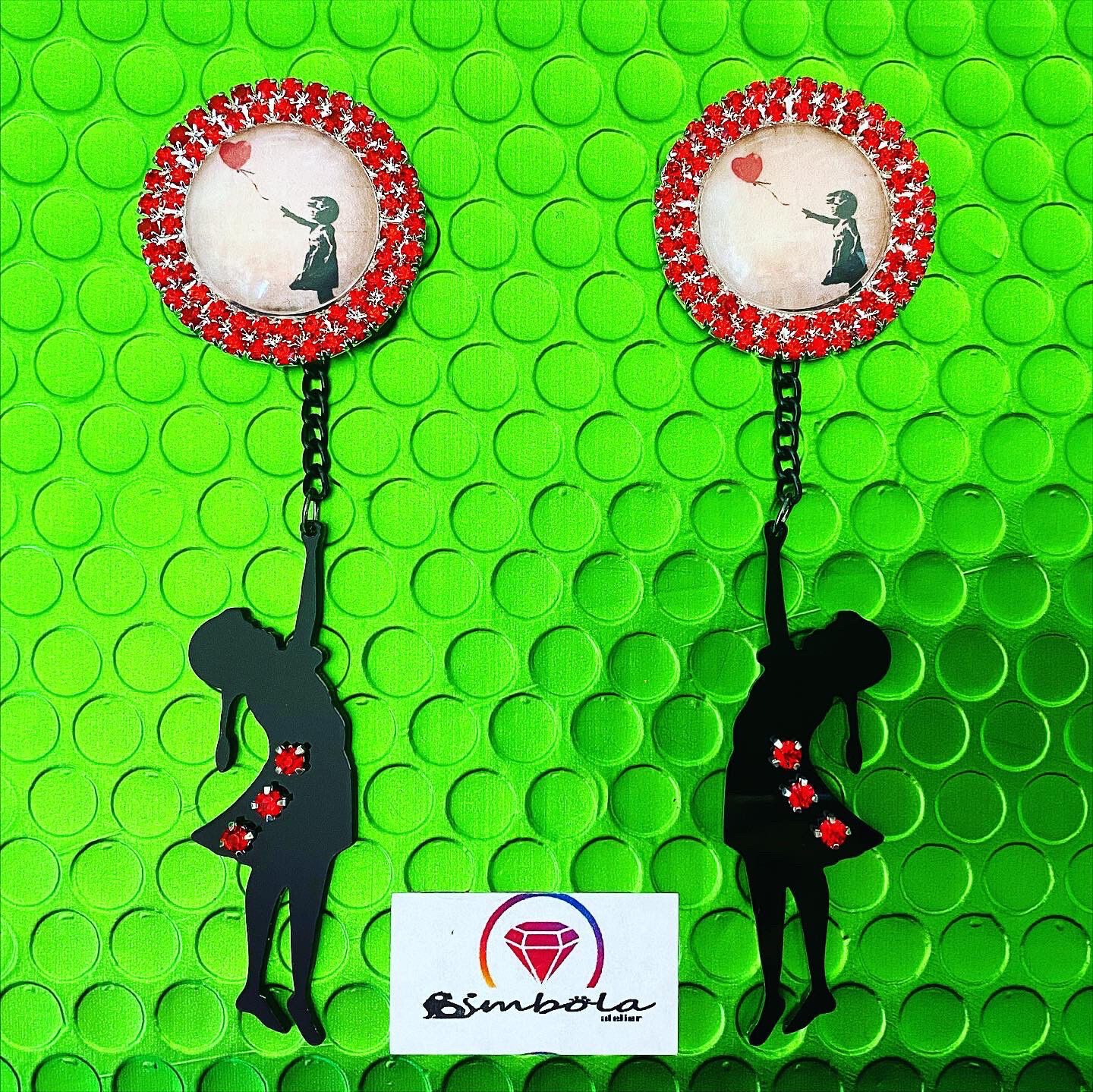 Pendientes niña globo cadena chain earrings girl ballon earrings