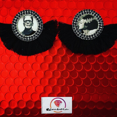 Pendientes Frankenstein earrings flecos 