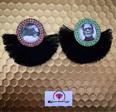 Pendientes Frankenstein earrings flecos 