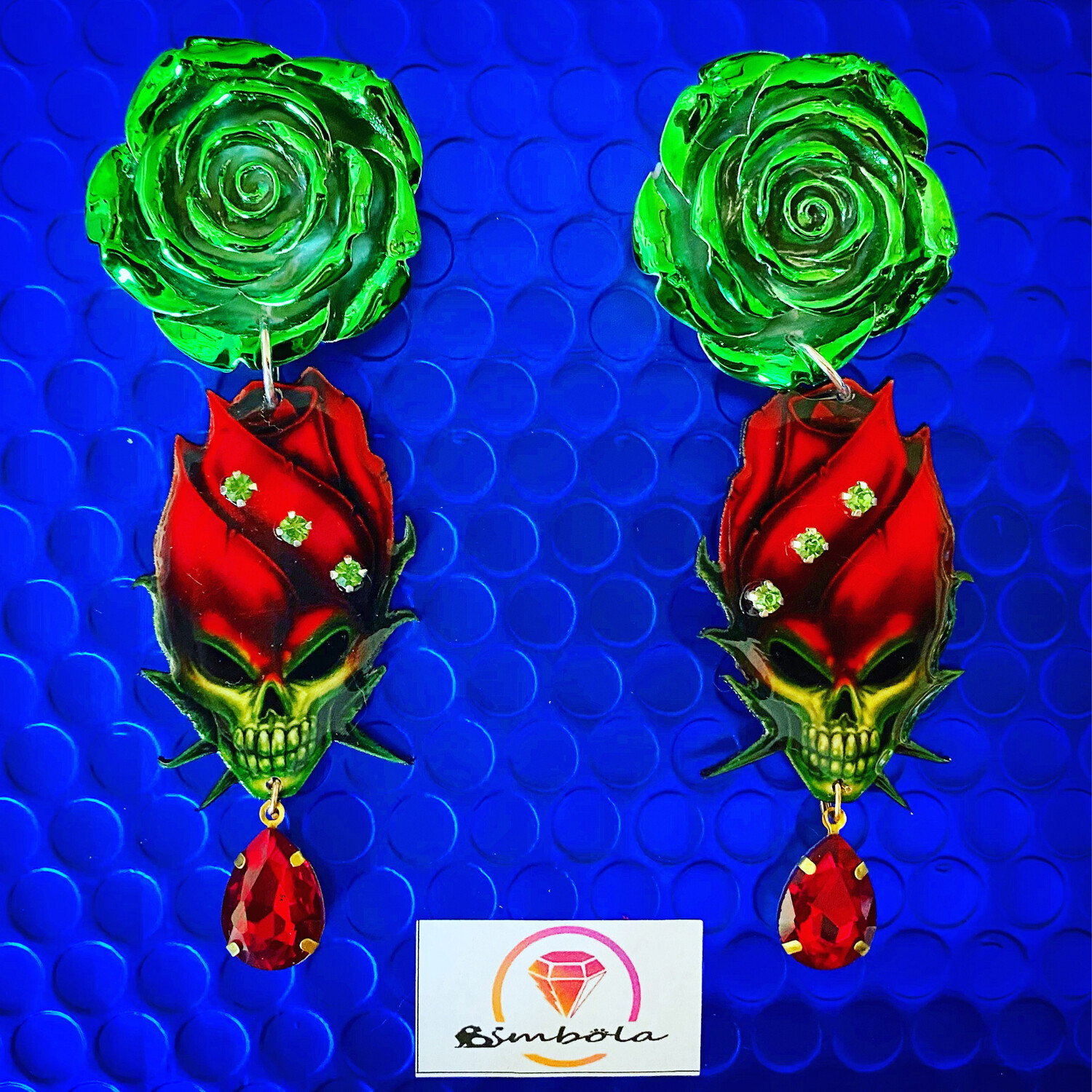 PENDIENTES CALAVERA WOMAN EARRINGS Halloween earrings FREAK earrings SKULL earrings ROSE earrings 