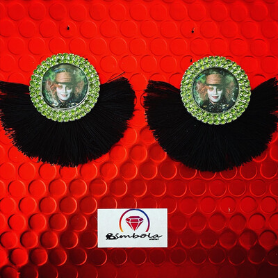 Pendientes sombrero loco Flecos alicia en le país de las maravillas