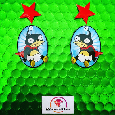 PENDIENTES MORDISQUITOS PENDIENTES FUTURAM CARTOON EARRINGS DIBUJOS ANIMADOS