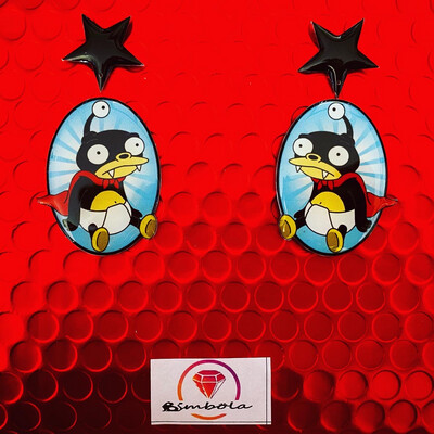 PENDIENTES MORDISQUITOS PENDIENTES FUTURAM CARTOON EARRINGS DIBUJOS ANIMADOS
