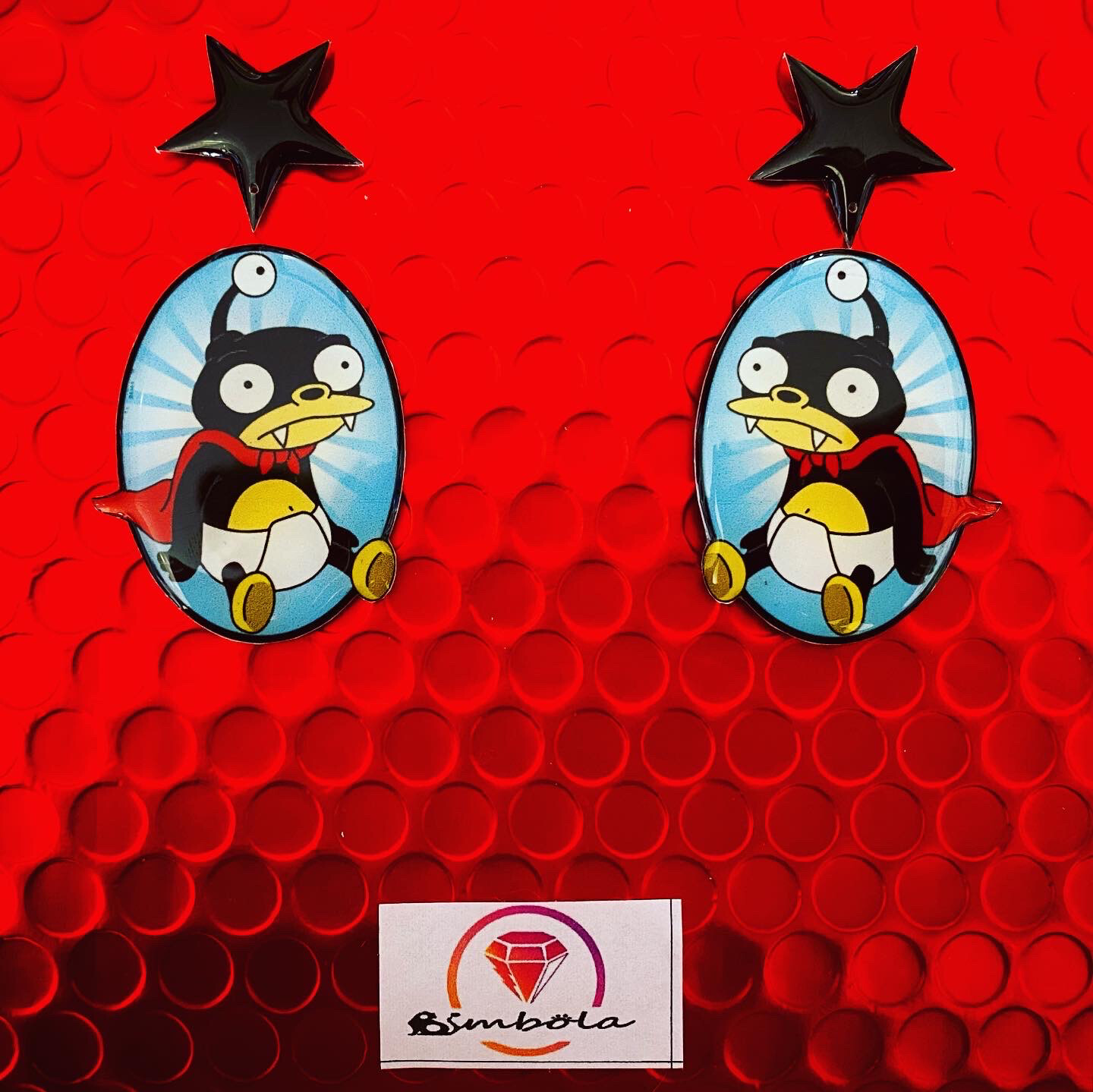 PENDIENTES MORDISQUITOS PENDIENTES FUTURAM CARTOON EARRINGS DIBUJOS ANIMADOS
