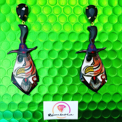 PENDIENTES ALCALDE MAYOR EARRINGS WOMAN EARRINGS HANDMADE FREAK VILLAIN PESADILLA ANTES DE NAVIDAD