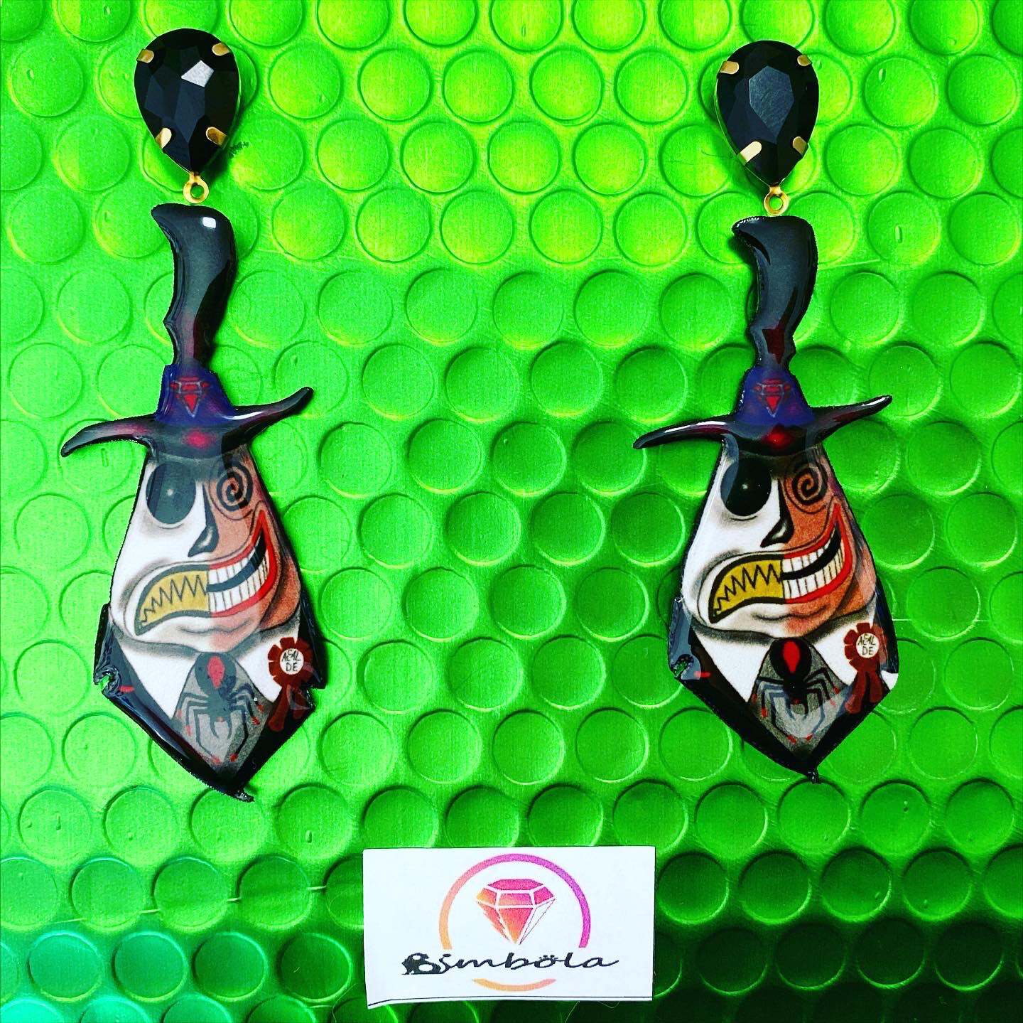 PENDIENTES ALCALDE MAYOR EARRINGS WOMAN EARRINGS HANDMADE FREAK VILLAIN PESADILLA ANTES DE NAVIDAD