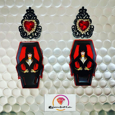 PENDIENTES ELVIR EARRINGS PENDIENTES HALLOWEEN EARRINGS pendientes ataúd coffin earrings