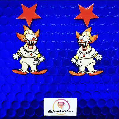 Pendientes Krust Pendientes muñeco doll  earrings Pendientes Halloween Earrings pendientes Simp Pendientes payaso clown earrings cartoon earrings pendientes dibujos animados