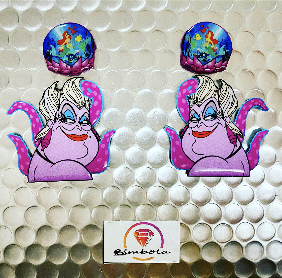 PENDIENTES ÚRSULA POTION EARRINGS FUNNY EARRINGS HANDMADE EARRINGS DIBUJOS ANIMADOS LITTLE MERMAID SIRENITA URSULA