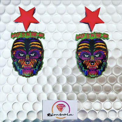 PENDIENTES HOMBRE LOBO WEREWOLF EARRINGS PENDIENTES FUNNY HALLOWEEN EARRINGS EXCLUSIVE DESIGN ENTE SHOP 