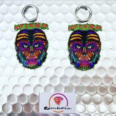 PENDIENTES HOMBRE LOBO WEREWOLF EARRINGS PENDIENTES FUNNY HALLOWEEN EARRINGS EXCLUSIVE DESIGN ENTE SHOP 