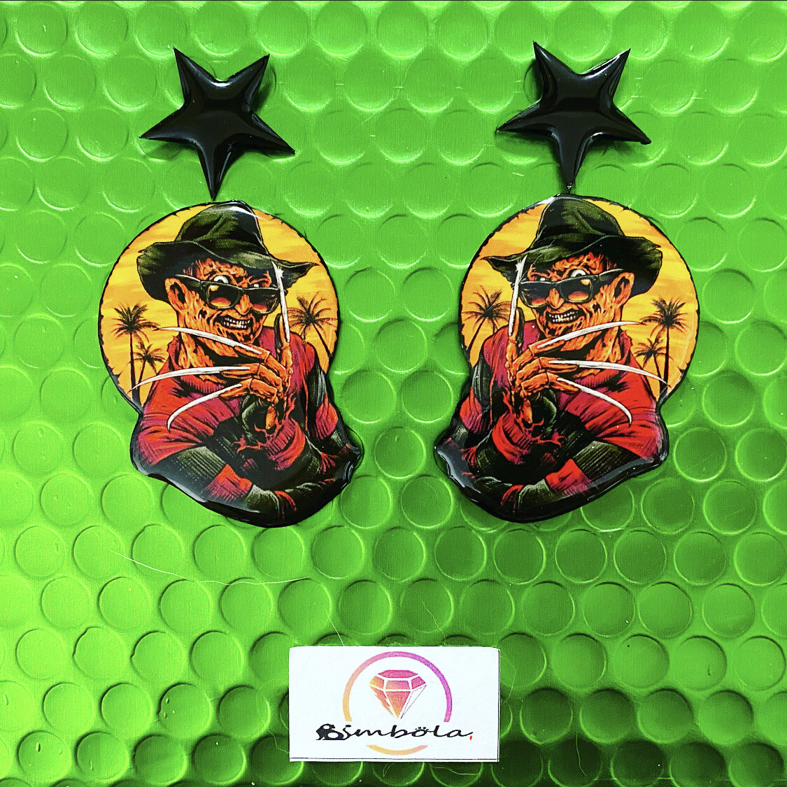 PENDIENTES FREDDY KRUEGER EARRINGS PENDIENTES PESADILLA EN ELM STREET HALLOWEEN EARRINGS 