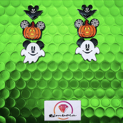 PENDIENTES FANTASMA GHOST EARRINGS PENDIENTES HALLOWEEN EARRINGS DIBUJOS ANIMADOS MOUSE EARRINGS CALABAZA MURCIELAGO MURCIÉLAGO Bat earrings 