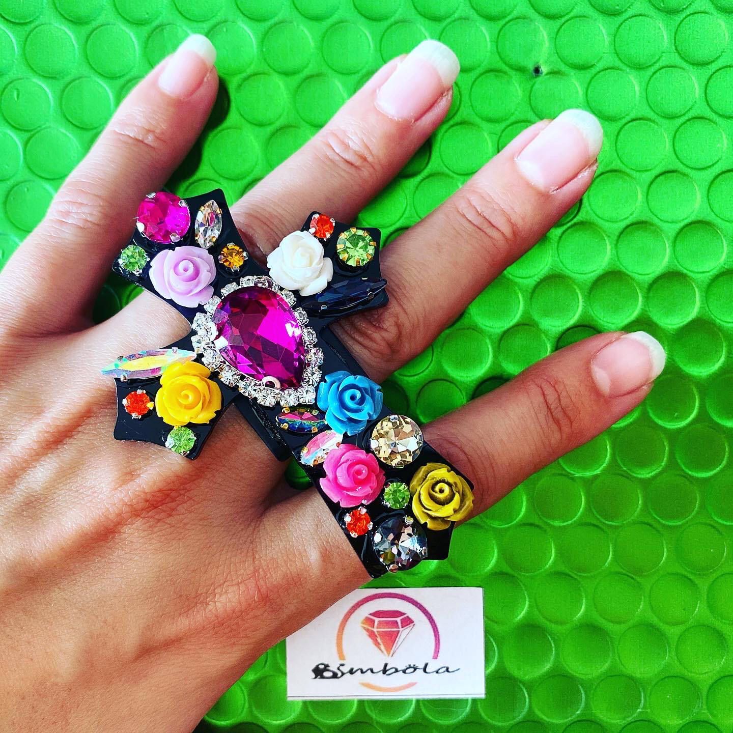 ANILLO CRUZ PEDRERÍA AJUSTABLE ADJUSTABLE RING WOMAN RING 