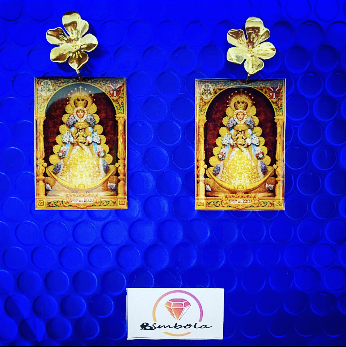 PENDIENTES VIRGEN DEL ROCÍO EARRINGS HANDMADE 