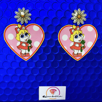 Pendientes cerdita pendientes Peg Pig EARRINGS DIBUJOS ANIMADOS TURBANTES MUTANTES ANITA PIN UP DESIGN