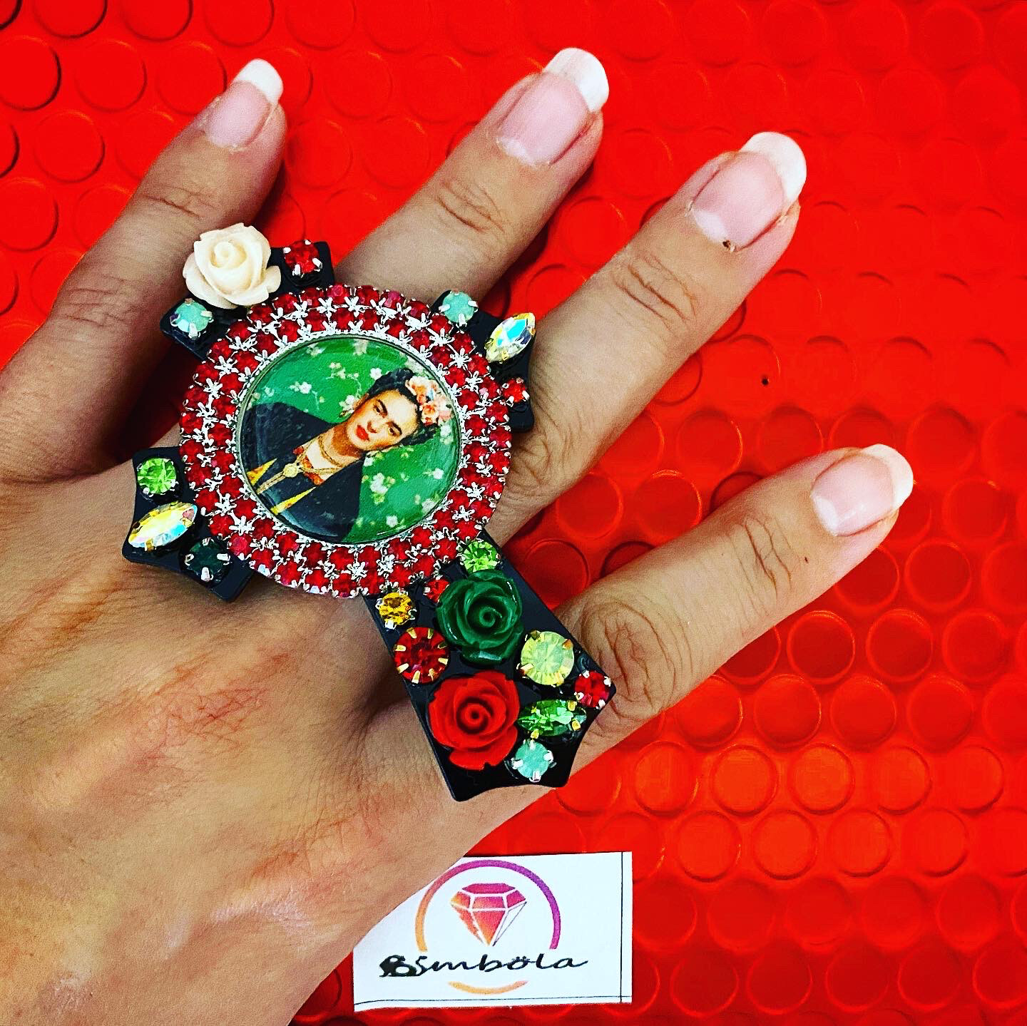 ANILLO FRIDA ANILLO CRUZ PEDRERÍA AJUSTABLE ADJUSTABLE RING WOMAN RING 
