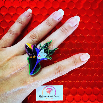 ANILLO MALÉFICA MALEFICIENT RING VILLANA Villain RING CARTOON RING ADJUSTABLE RING MALEFICA
