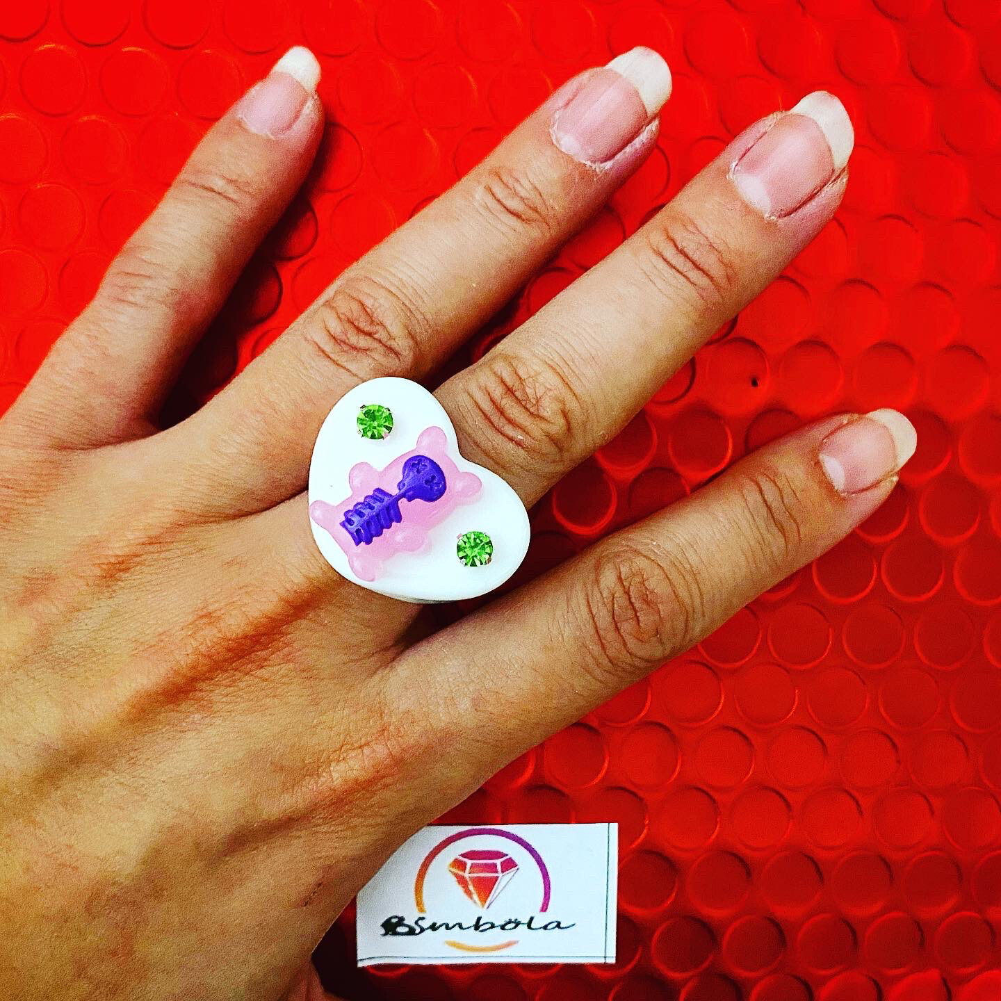 ANILLO OSO HUESUDO BEAR RING ANILLO CALAVERA RESINA ANILLO RESINA ANILLO CORAZÓN 
