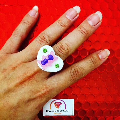 ANILLO OSO HUESUDO BEAR RING ANILLO CALAVERA RESINA ANILLO RESINA ANILLO CORAZÓN 