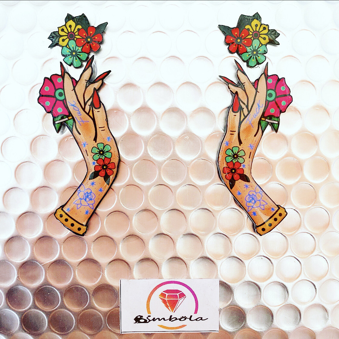 Pendientes manos pin up hands earrings TURBANTES MUTANTES  ANITA PIN UP DESIGN