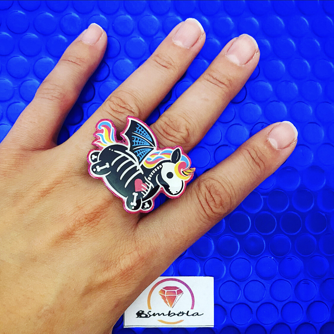 ANILLO UNICORNIO UNICORN RING SKULL RING CARTOON RING ADJUSTABLE RING 