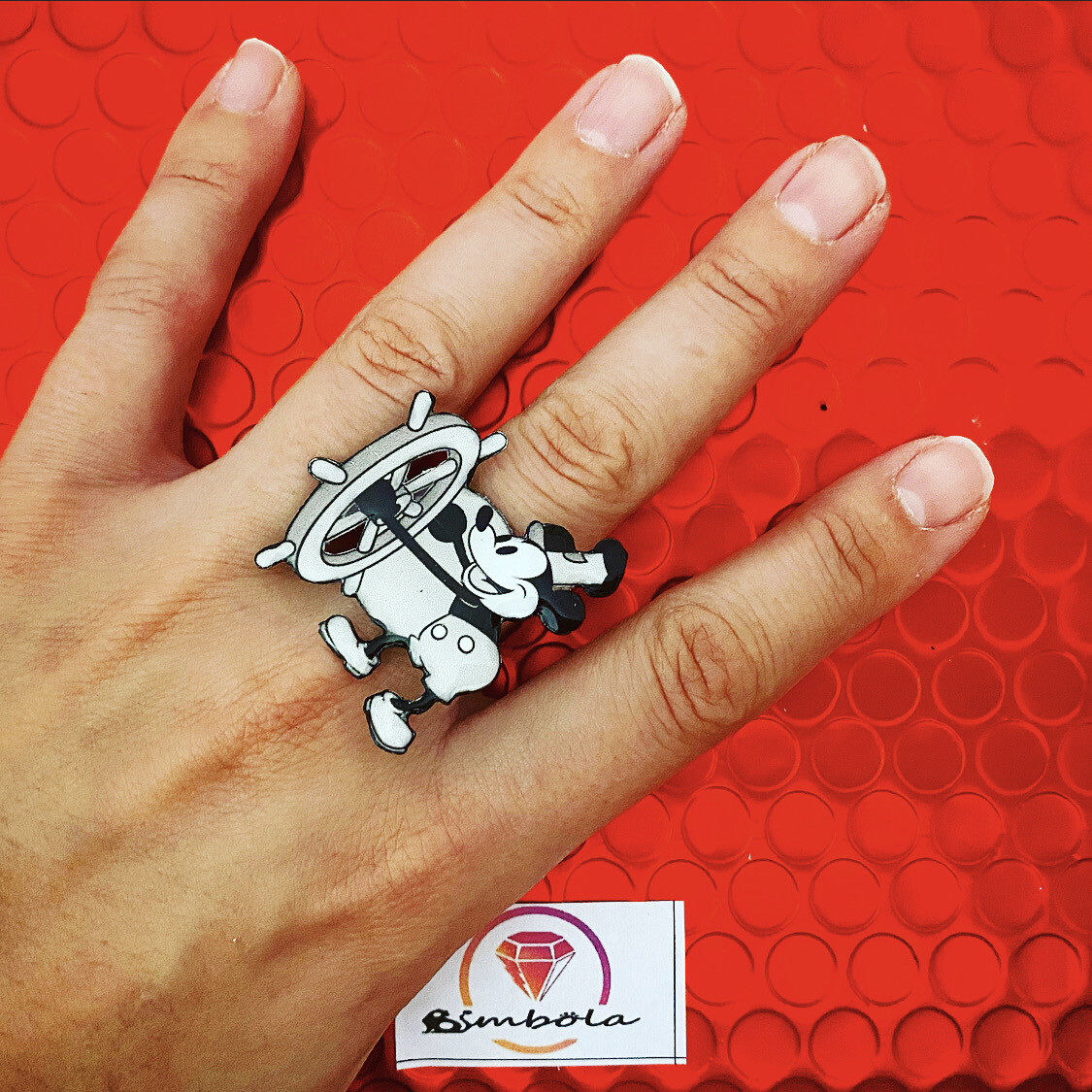 ANILLO RATÓN MOUSE RING STEAMBOAT RING CARTOON RING ADJUSTABLE RING 