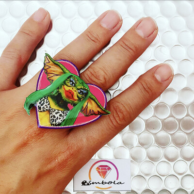 ANILLO GRETA GREMLI RING ROSE RING CARTOON RING ADJUSTABLE RING 