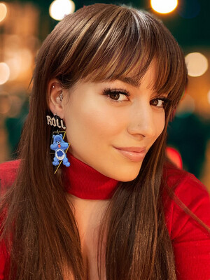 Pendientes rock pendientes oso amoroso pendientes rayo bear earrings handmade earrings glitter earrings lovely earrings Neni’s custom design 