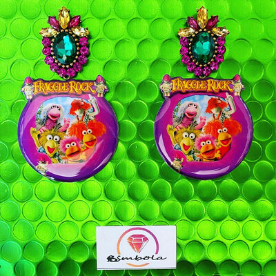 PENDIENTES FRAGGLE ROCK EARRINGS FUNNY EARRINGS HANDMADE EARRINGS CARTOON EARRINGS DIBUJOS ANIMADOS