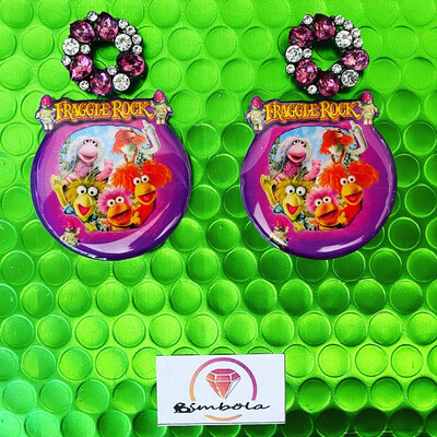PENDIENTES FRAGGLE ROCK EARRINGS FUNNY EARRINGS HANDMADE EARRINGS CARTOON EARRINGS DIBUJOS ANIMADOS
