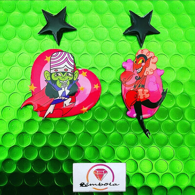 PENDIENTES MOJO JOJO EARRINGS SUPERNENAS SÚPER NENAS FUNNY EARRINGS HANDMADE EARRINGS CARTOON EARRINGS DIBUJOS ANIMADOS