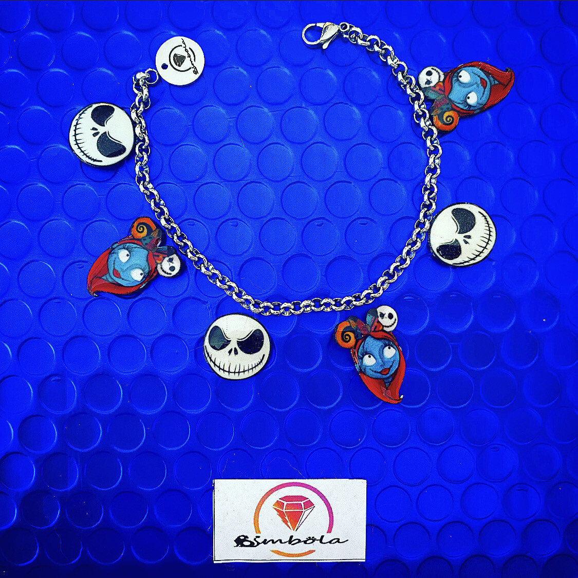 Bimbolina pulsera Jack Sally pulsera pesadilla antes de navidad nightmare before Christmas bracelet glitter pulsera acero charms bracelet 
